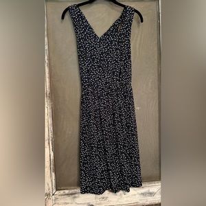 Navy blue with white polka dot dress originally from Stitch Fix
